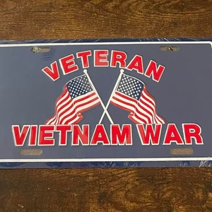 Vietnamkrieg Veteran Booster Nummernschild Militär USA Flaggen