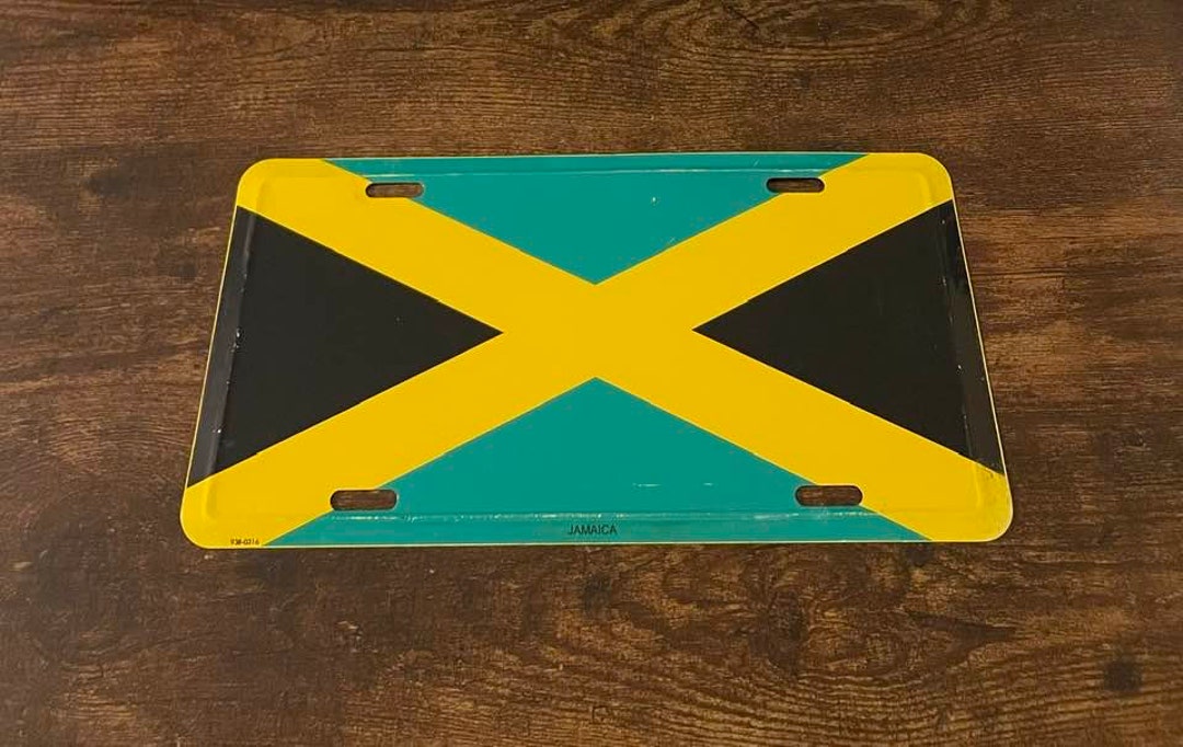 Jamaican Flag Booster License Plate Jamaica Vintage Tag Sign Etsy