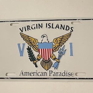 US Virgin Islands Booster License Plate American Paradise