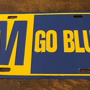 University of Michigan Booster License Plate UM Go Blue Wolverines Ann Arbor