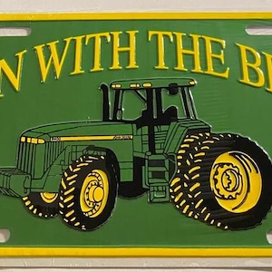 John Deere Booster License Plate Tractor Farming Soybeans Cotton Dairy Farm Corn FFA