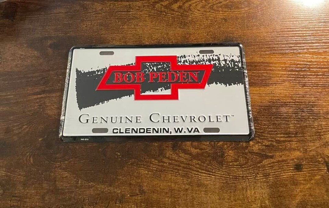 Bob Peden Chevrolet Dealership Booster License Plate Clendenin West