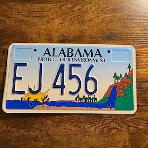 Alabama Protect Our Environment Specialty License Plate EJ456