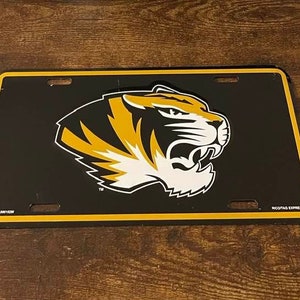 Plaque d’immatriculation D’appoint des Tigers de l’Université du Missouri Mizzou