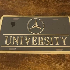 Mercedes University Booster License Plate