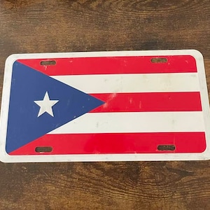 Placa de matrícula de refuerzo de bandera de Puerto Rico
