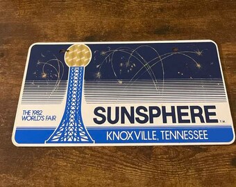 1982 World's Fair Booster Lizenzschild Knoxville Tennessee