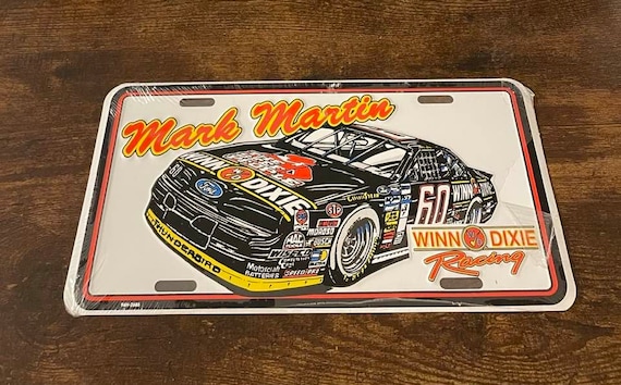 Mark Martin Racing Booster License Plate Nascar Winn Dixie