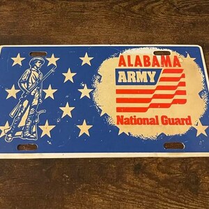 Vintage Alabama Army National Guard Booster License Plate PLASTIC