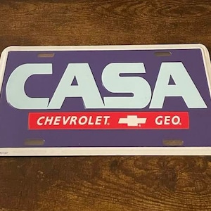 CASA Chevrolet Geo Chevy Dealership Booster License Plate Albuquerque New Mexico Deale Vintage