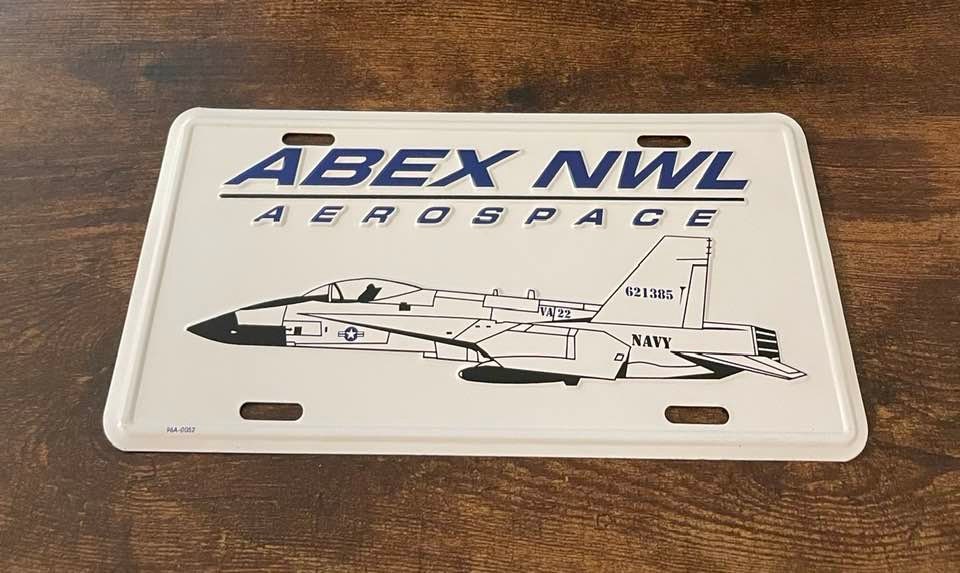 ABEX NWL Aerospace Booster Targa US Navy Aviator Pilot Tail numero 621385 Vintage Jet Aviation
