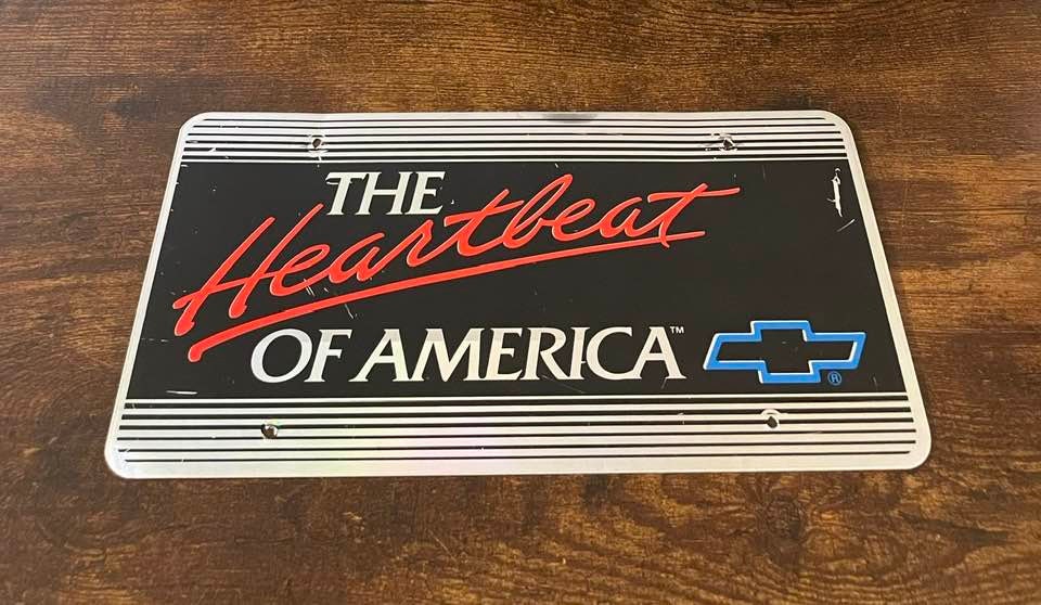 Vintage Heartbeat of America Booster License Plate Chevrolet Chevy C10  Silverado Nova Chevelle