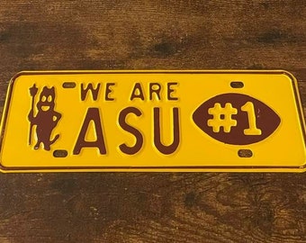 Wij zijn ASU Arizona State University Sun Devils Booster Nummerplaat Voetbal