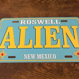 Tabliczka rejestracyjna Alien Booster Roswell Nowy Meksyk Miejsce katastrofy UFO Ufologia Statek kosmiczny Latający spodek
