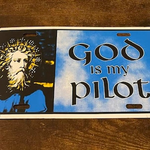 DEUS é meu piloto Booster placa vintage presente da igreja