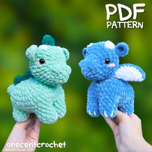 2n1 Dinosaur and Dragon Crochet Pattern - Amigurumi Crochet PDF Pattern