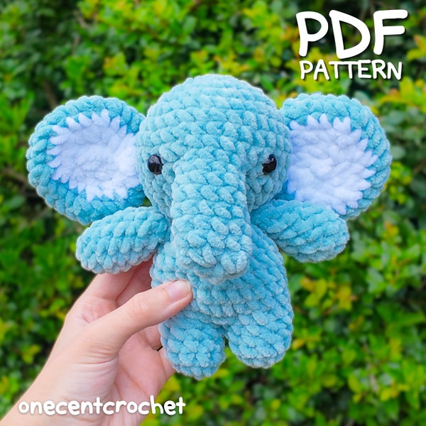 Elephant Crochet Pattern Amigurumi Plush Pattern Elephant Plushie