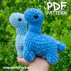 Patron de dinosaure au crochet - Patron PDF de brontosaure au crochet Amigurumi