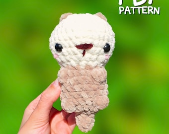 Crochet No Sew Otter Pattern, Crochet Otter Plushie How To Instructions PDF