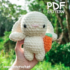 Crochet Bunny Pattern, rabbit crochet pattern, amigurumi bunny plush crochet pattern with carrot