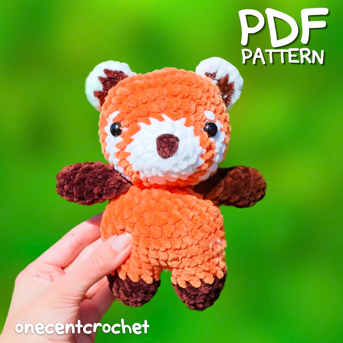 Crochet Red Panda Pattern - Amigurumi Red Panda Bear Crochet Pattern - Etsy