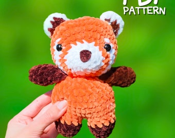 Crochet Red Panda Pattern - Amigurumi Red Panda Bear Crochet Pattern