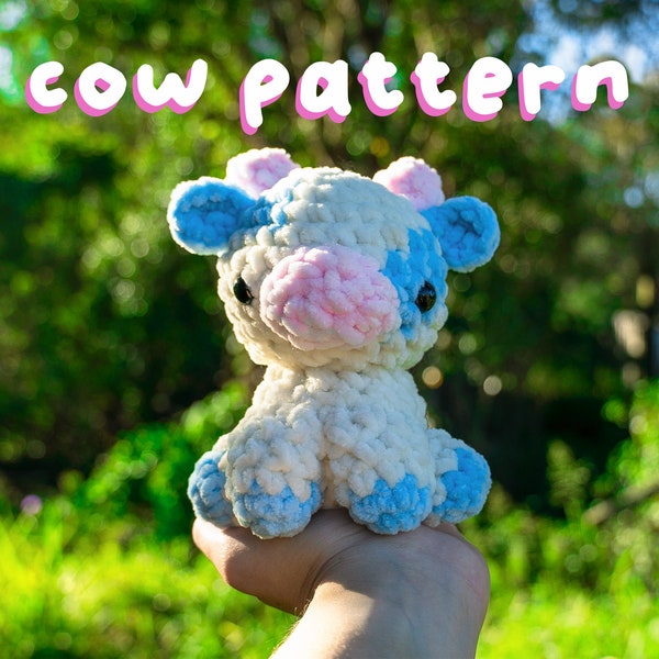 Cow Crochet Pattern Plush Crochet Cow Amigurumi Pattern Sitting Cow