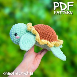 Sunflower Turtle Crochet Pattern PDF Pattern Cute Turtle Pattern Amigurumi Tortoise Plushie