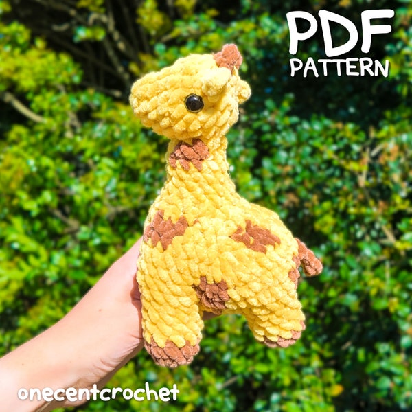 Giraffe Crochet Pattern - Low Sew Amigurumi Giraffe Crochet PDF Pattern
