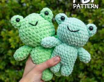 Patrón de rana de ganchillo, patrón de crochet de rana, peluche de rana
