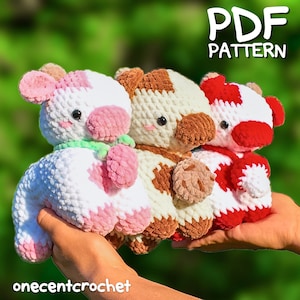3n1 Jumbo Cow Crochet Pattern - Amigurumi Cow PDF Pattern