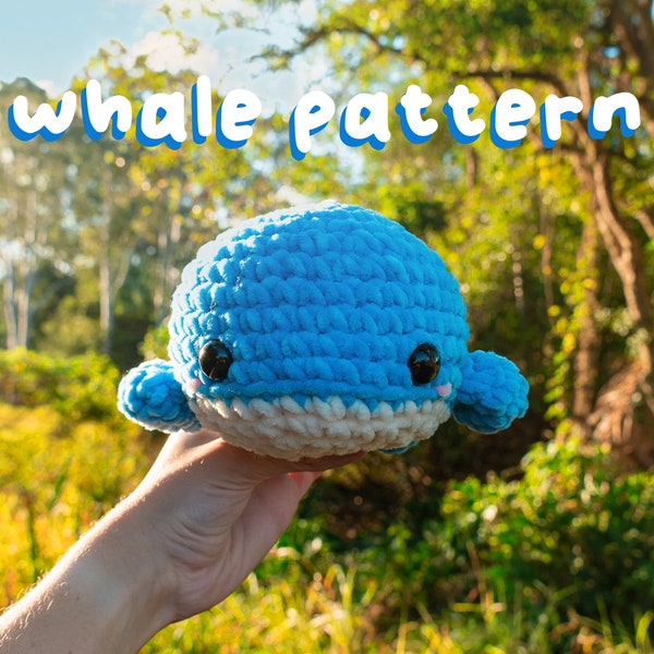 Crochet Whale Pattern PDF Pattern Cute Whale Crochet Pattern Amigurumi plushie