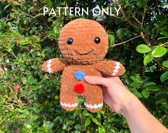 Christmas Gingerbread Man Crochet Pattern: christmas pattern,  crochet plushie, amigurumi