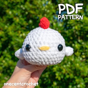 Chicken Crochet Pattern PDF Cute Chicken Plushie Amigurumi Chicken for Crochet Business or Gift