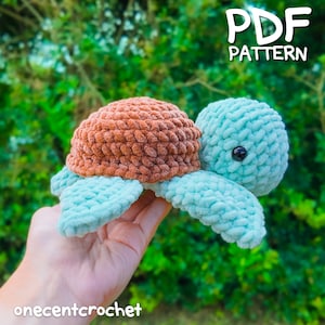 Turtle Crochet Pattern - Jumbo Turtle Pattern Amigurumi Tortoise Plushie