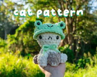 Patrón de gato en crochet Patrón de gato con sombrero en crochet Kitty peluche
