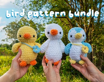 Crochet Pattern Bundle Bird Crochet Duck Pattern Goose Pattern and Penguin Pattern