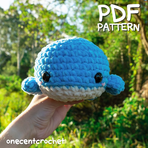 Crochet Whale Pattern PDF Pattern Cute Whale Crochet Pattern Amigurumi plushie