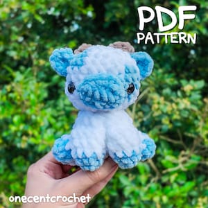Cow Crochet Pattern Plush Crochet Cow Amigurumi Pattern Sitting Cow