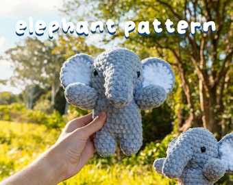 Elephant Crochet Pattern Amigurumi Plush Pattern Elephant Plushie