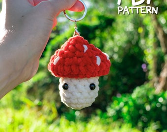 Mini Mushroom Crochet Pattern Crochet Keychain Crochet Mushroom Amigurumi