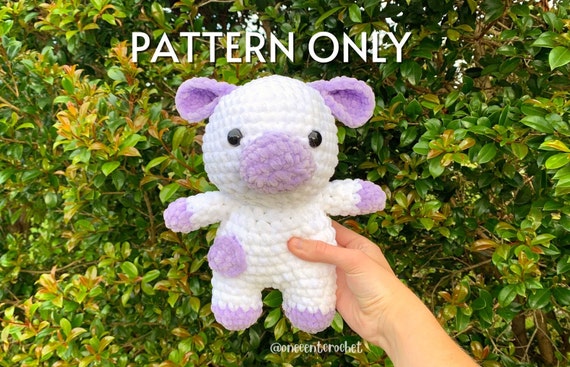 Large Crochet Cow Plush, Small Cow Amigurumi Cow Strawberry Cow Blob Chibi  Cow Farm Animal Toy Stuffed Animal Baby Shower Gift 