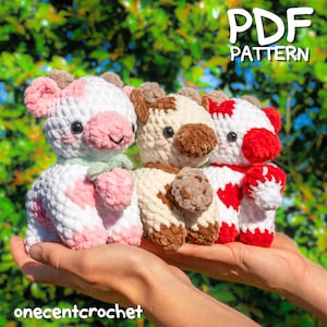 3n1 Cow Crochet Pattern - Amigurumi Crochet Cow PDF Pattern