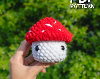 Crochet Mushroom Pattern - No Sew Amigurumi Mushroom