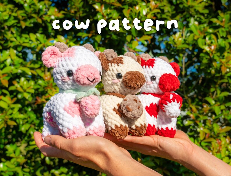 Crochet Cow Pattern, 3n1 Crochet Pattern