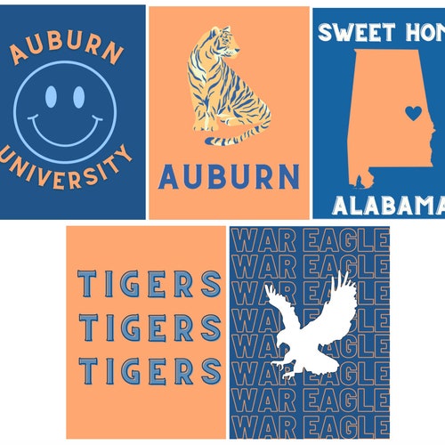 Preppy Auburn University Location Print Dorm Decor Auburn Etsy