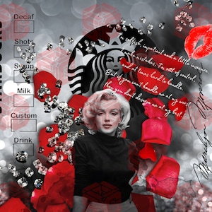 Marilyn Monroe Starbucks 20oz tumbler png wrap