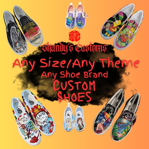 Custom Shoes/ Hand Painted /Vans Shoes/ Made to Order/ Customize Shoes/ Any theme/ Any Size