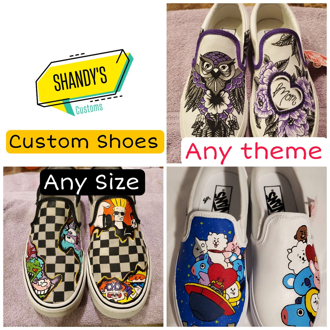 Custom Shoes/ Hand Painted /vans Shoes/ Made to Order/ Etsy