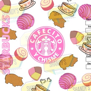 Cafecito y chisme tumbler wrap/20oz straight png